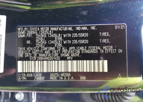 2021 Toyota Highlander Platinum from USA, damaged, VIN 5TDFZRBH4MS091400